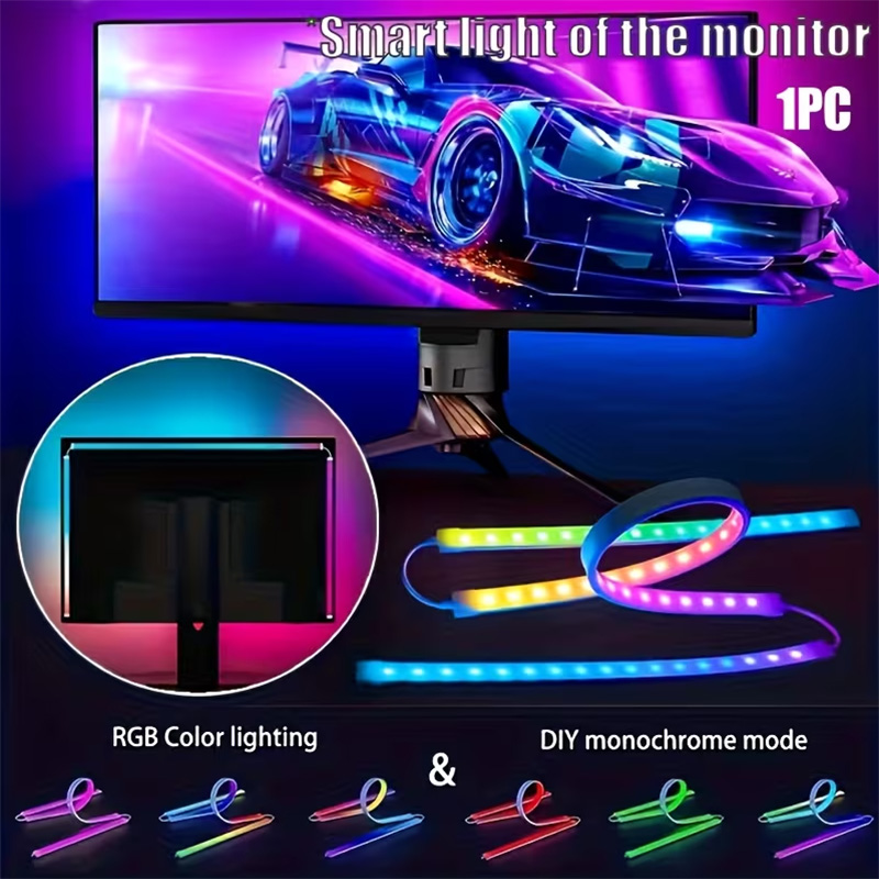 Party Games Night - RGB Oyun Işıkları Şerit Monitör Arka